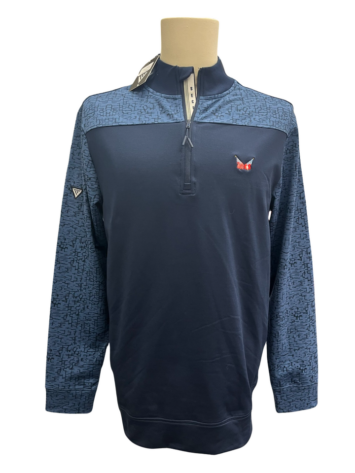 Mens Levelwear Siren 1/4 Zip Up Pullover - Navy - Medium (FINAL SALE ITEM)