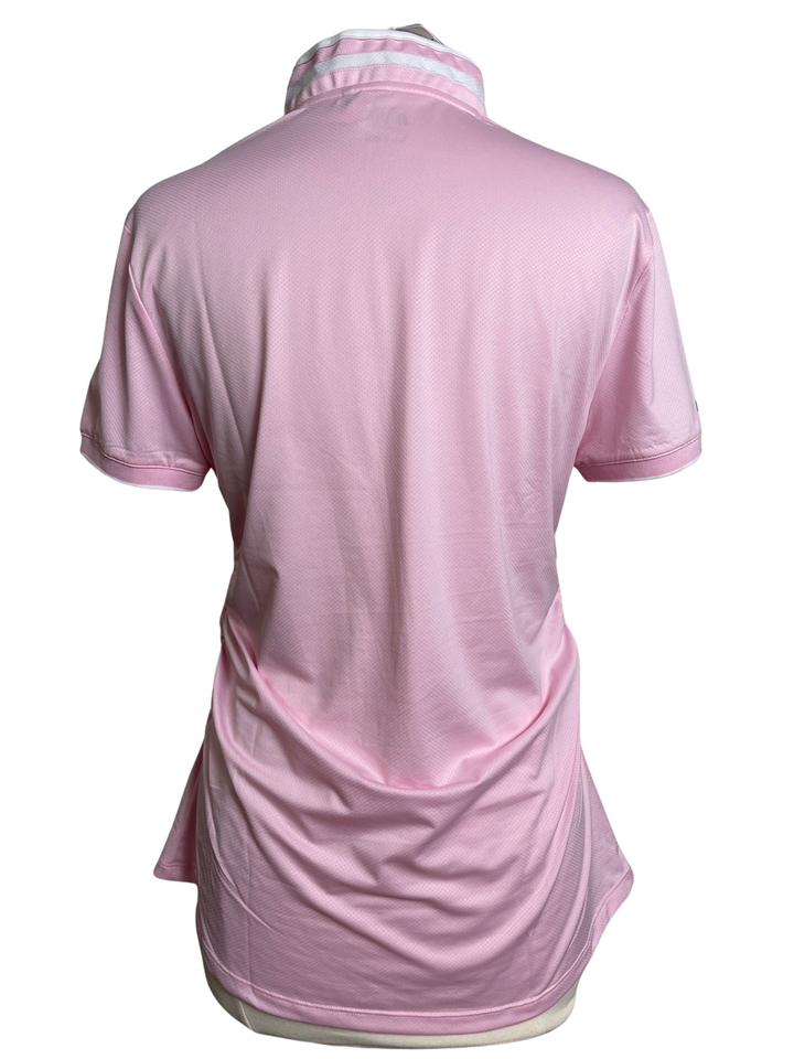 Nivo Sport Bali Mock Short Sleeve Top- Pink- Large - Skorzie