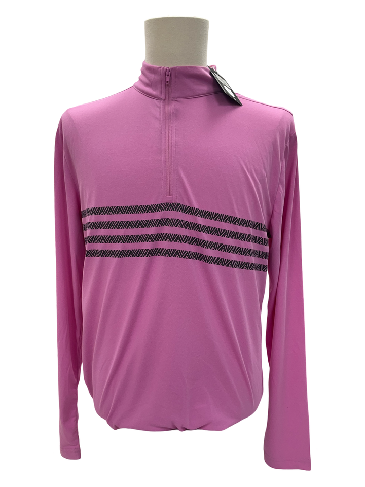 Mens Levelwear Asher 1/4 Zip Up Pullover - Pink- Medium (FINAL SALE ITEM)