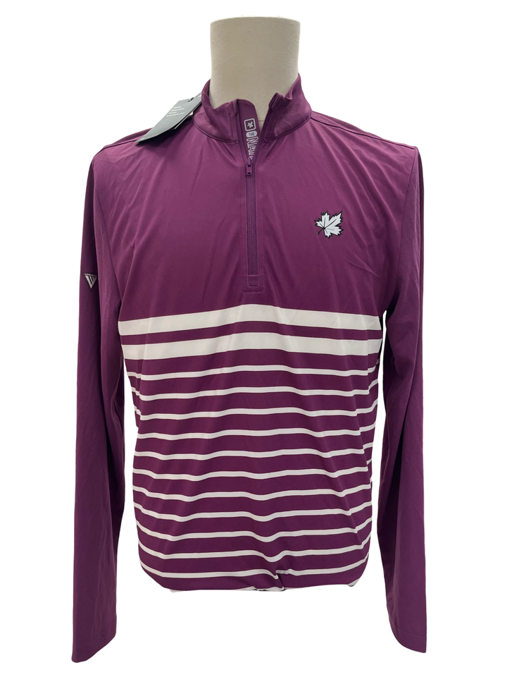 Mens Levelwear Draft 1/4 Zip Up Pullover - Purple - Medium (FINAL SALE ITEM)