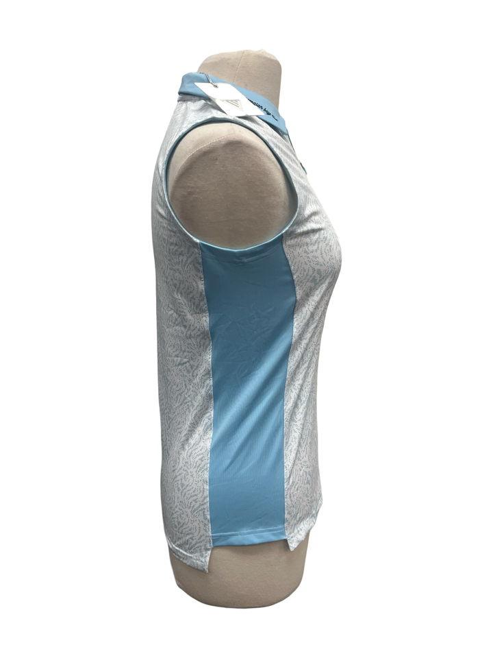 Levelwear Ripple Sleeveless Polo Tank - Blue - Small - NWT (FINAL SALE ITEM)