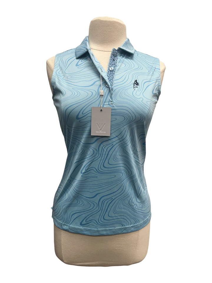 Levelwear Jazz Sleeveless Polo Tank - Blue - Small - NWT (FINAL SALE ITEM)