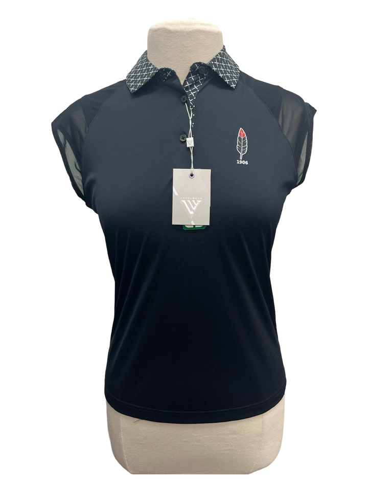 Levelwear Allure Polo Capsleeve - Black - Small - NWT (FINAL SALE ITEM)