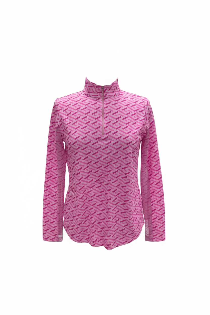 IBKUL Fatima Print Long Sleeve Mock Neck Top- Small - Skorzie