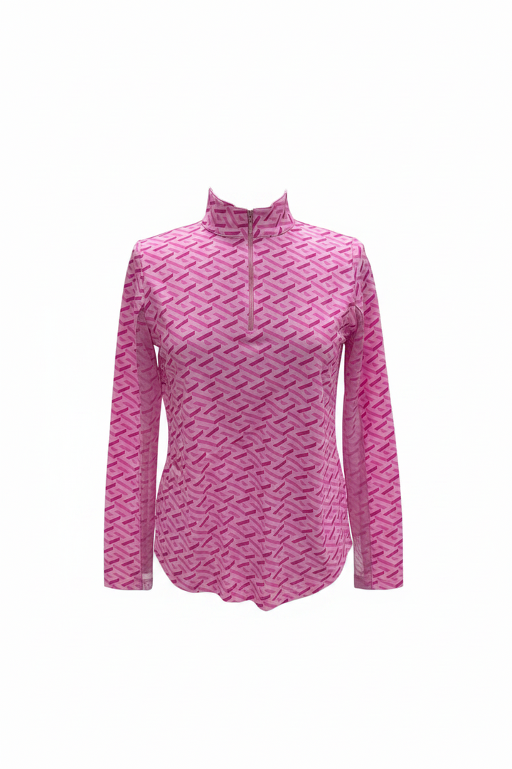 IBKUL Fatima Print Long Sleeve Mock Neck Top- Small - Skorzie