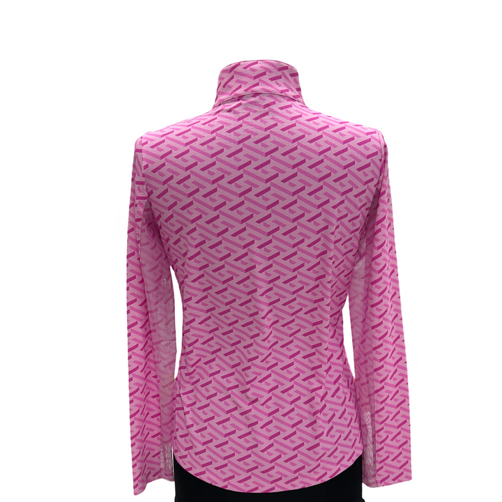 IBKUL Fatima Print Long Sleeve Mock Neck Top- Small - Skorzie