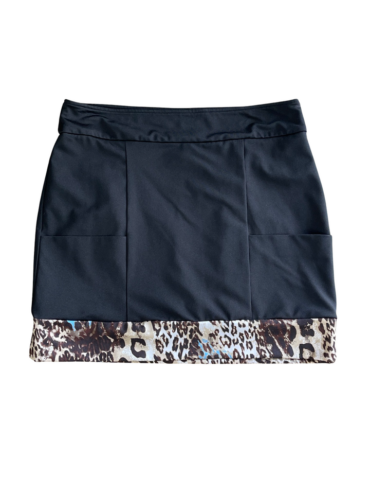 Kevin Hall Black Cheetah Skort- Large - Skorzie