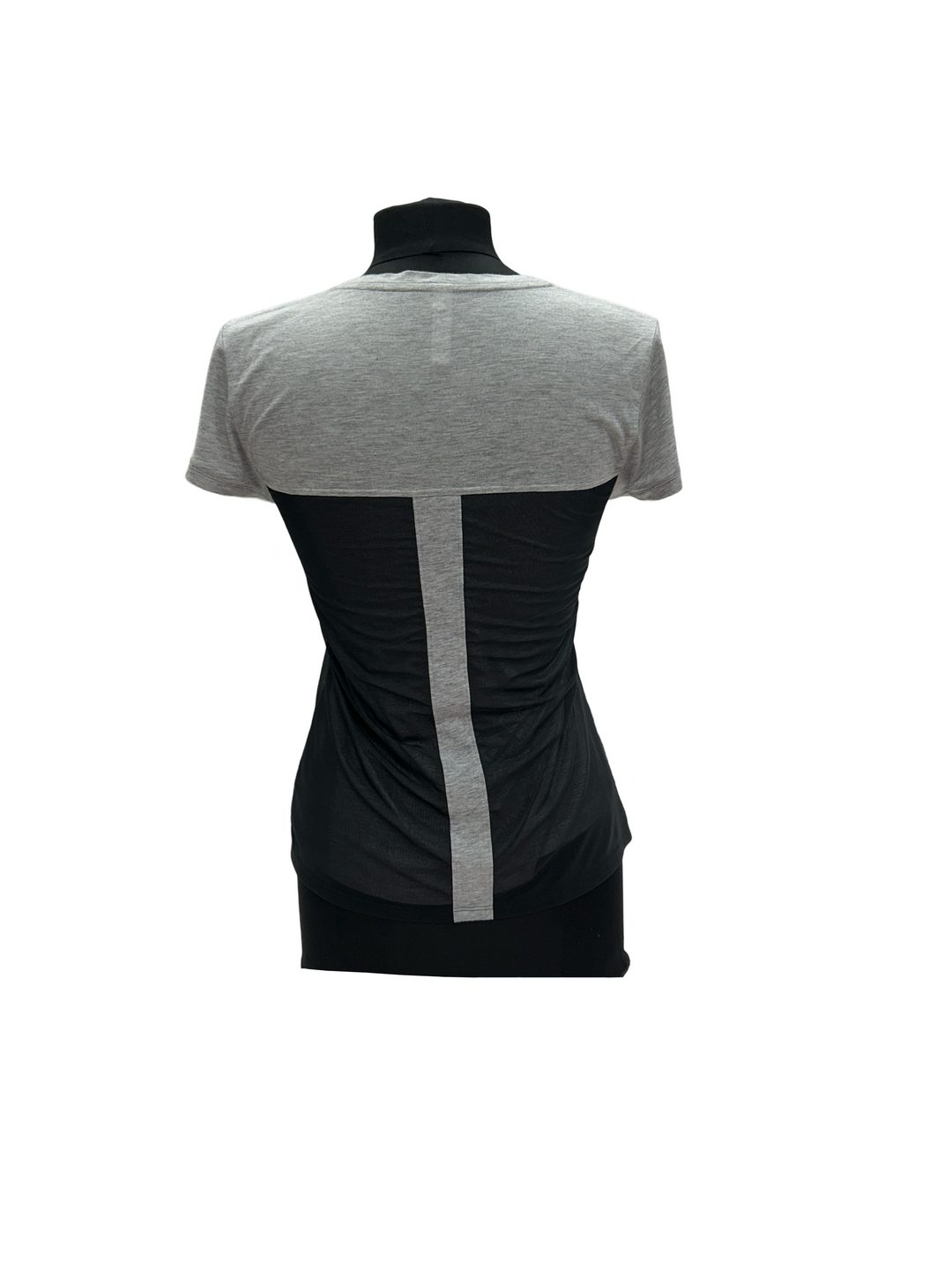 Inphorm Black/Grey Crew Neck Short Sleeve Top- Small