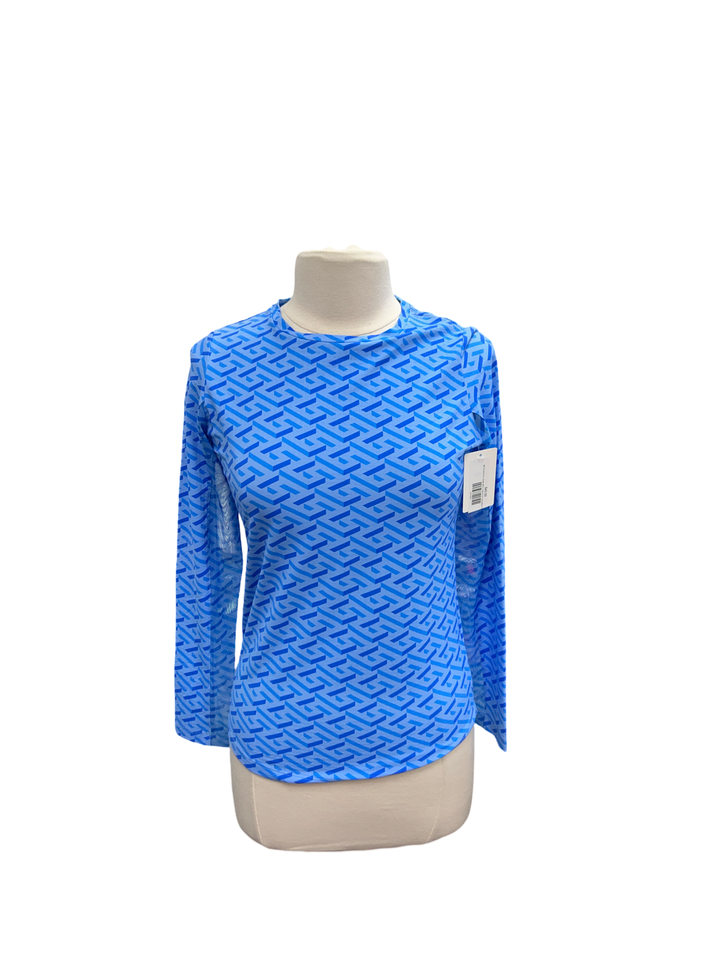 IBKUL Fatima Print Long Sleeve Crew Neck- Small