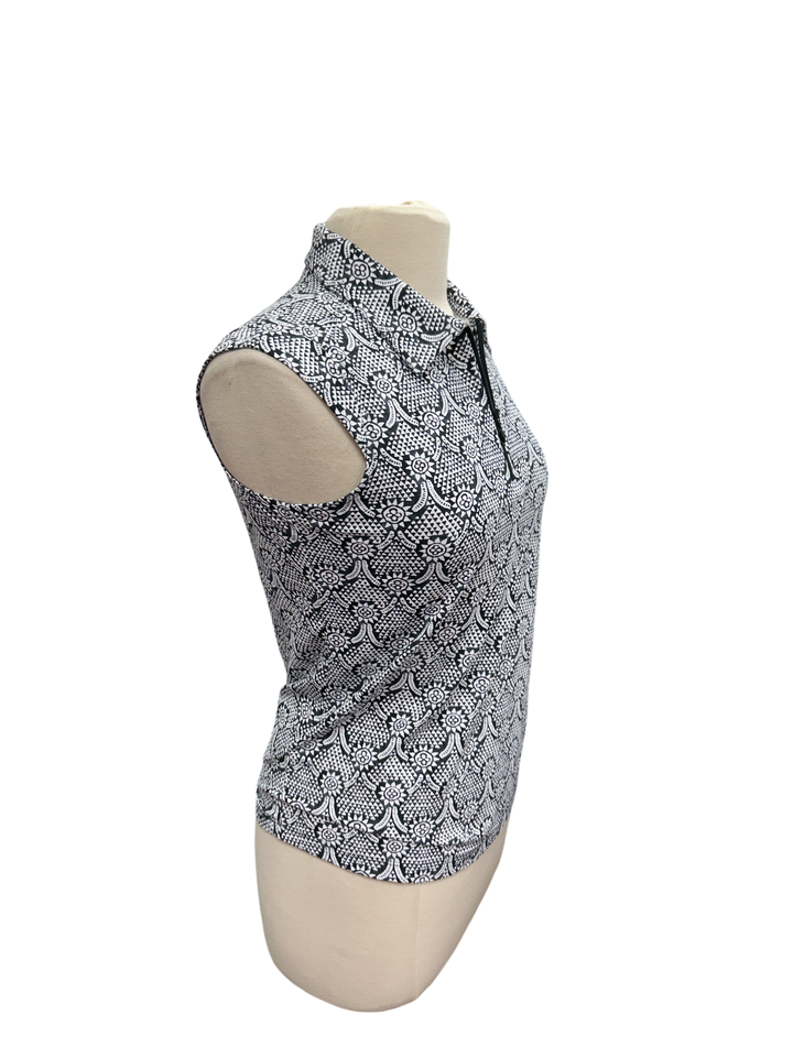 IBKUL Leslie Print Sleeveless Polo- Small