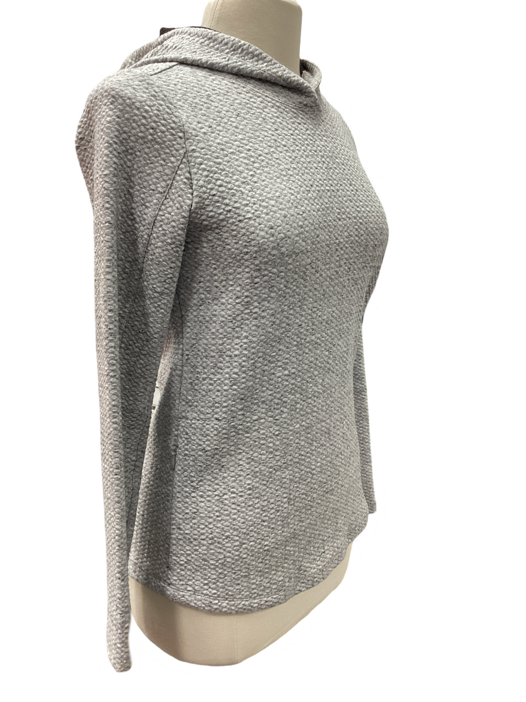 IBKUL Solid Popcorn Stitch Grey Hoodie- Small