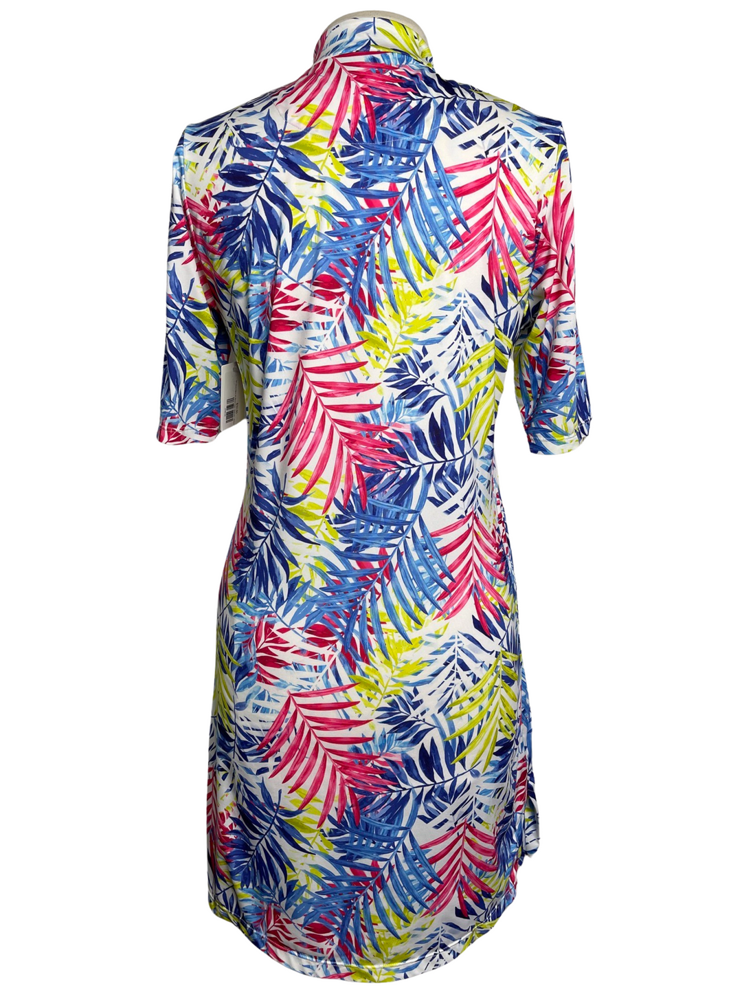Tail Vibrant Palms 3/4 Sleeve Dress - Multicolor - Medium - Skorzie