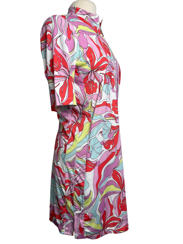 Tail Iris Blossom 3/4 Sleeve Dress - Multicolor - Medium - Skorzie