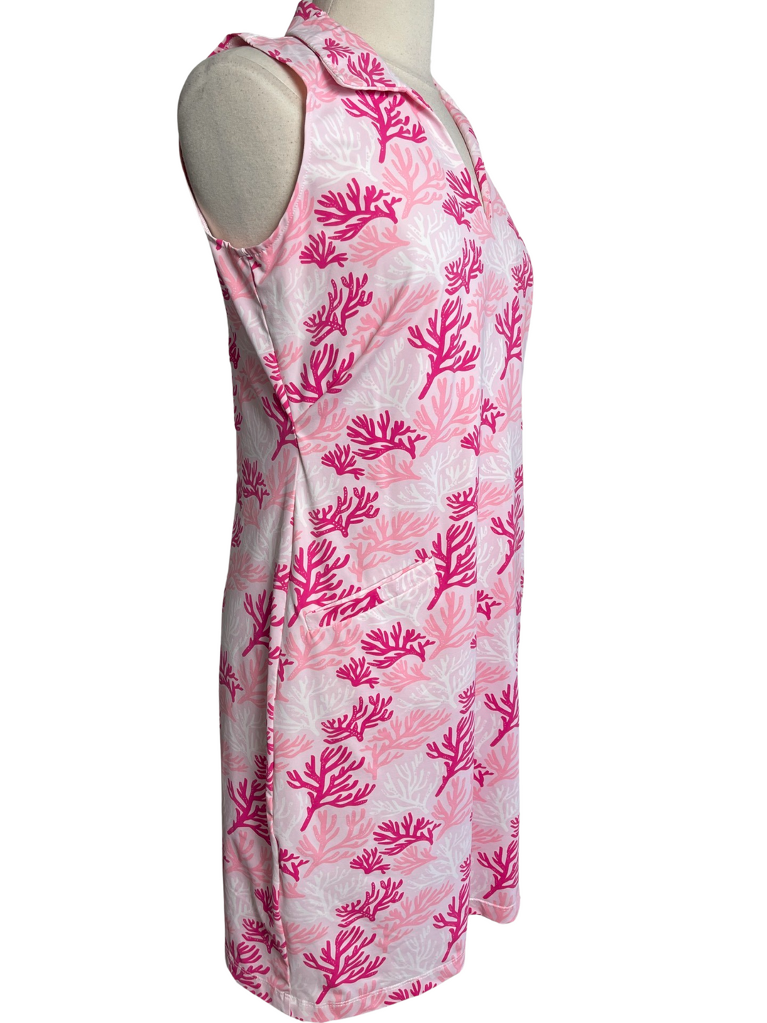 Katherine Way Pink Coral Sleeveless Dress - Medium - Skorzie