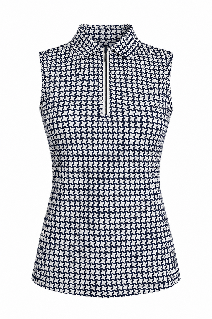 GGblue Elina Ice Sleeveless- Navy Houndstooth- Medium - Skorzie