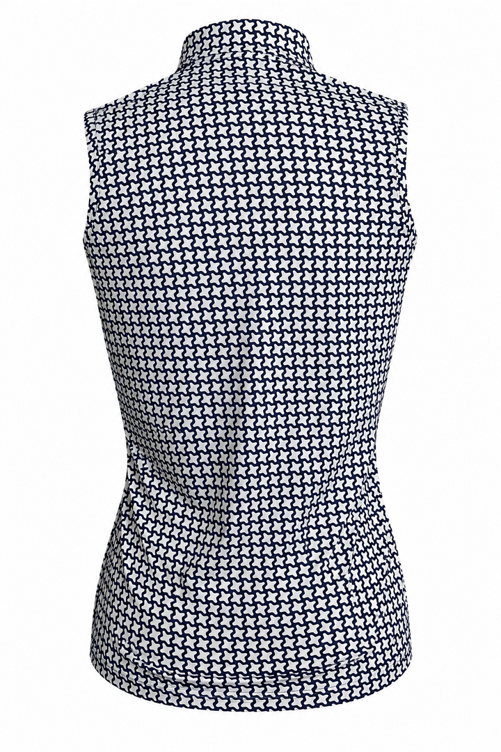 GGblue Elina Ice Sleeveless- Navy Houndstooth- Medium - Skorzie