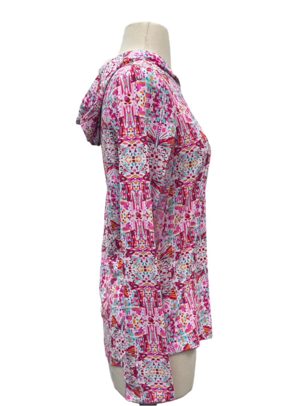 IBKUL Ridley Print Long Sleeve Hoody - Watermelon Multi - Small - Skorzie