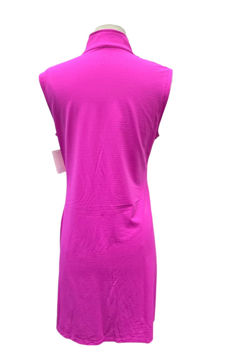 IBKUL Solid Sleeveless Mock Dress - Hot Pink - Small - Skorzie