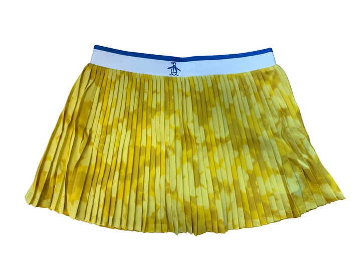 Penguin Women's Yellow Floral Pleated Skort - Small - Skorzie