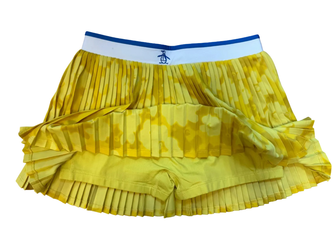Penguin Women's Yellow Floral Pleated Skort - Small - Skorzie