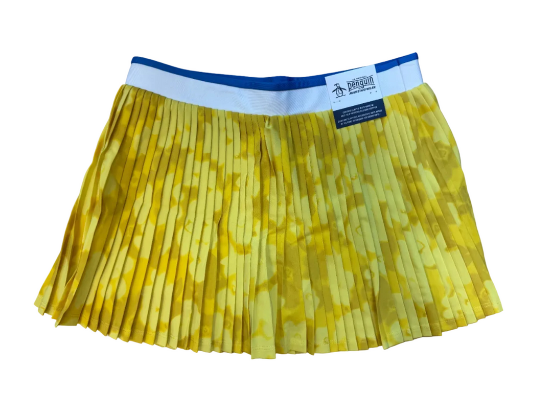 Penguin Women's Yellow Floral Pleated Skort - Small - Skorzie