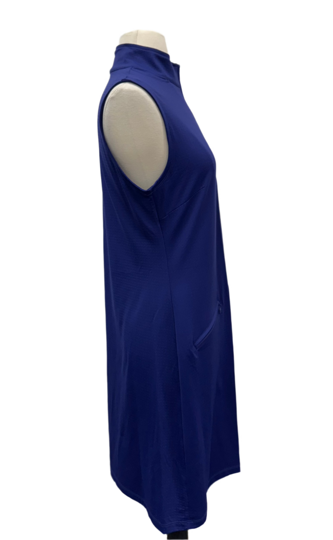 IBKUL Solid Sleeveless Mock Dress - Navy - Small - Skorzie