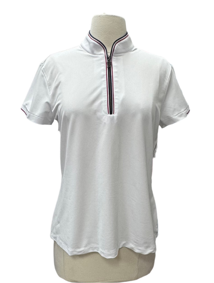 Greg Norman Gibson Color Blocked Golf Polo - White - Medium - Skorzie