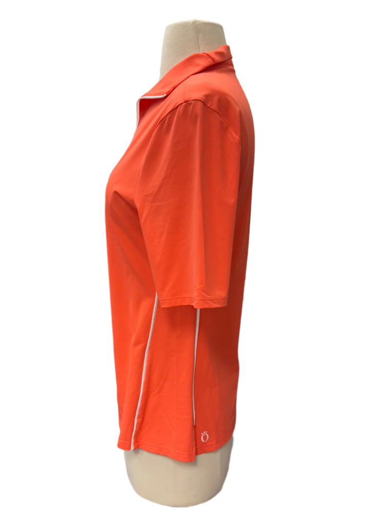 Kinona Keep It Covered Shortsleeve Golf Top - Coral - Size Small - Skorzie