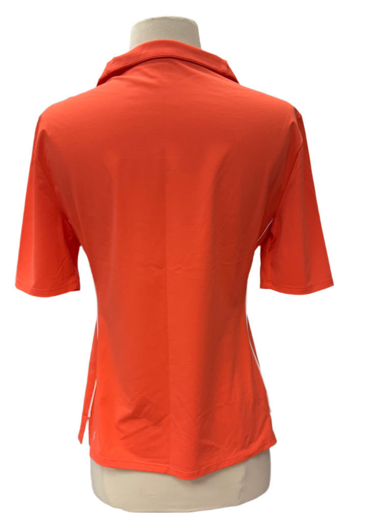 Kinona Keep It Covered Shortsleeve Golf Top - Coral - Size Small - Skorzie