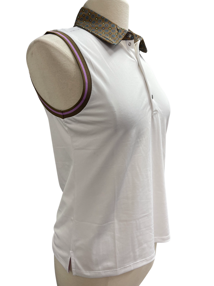 RLX Ralph Lauren Tailored Sleeveless Polo - White - Skorzie