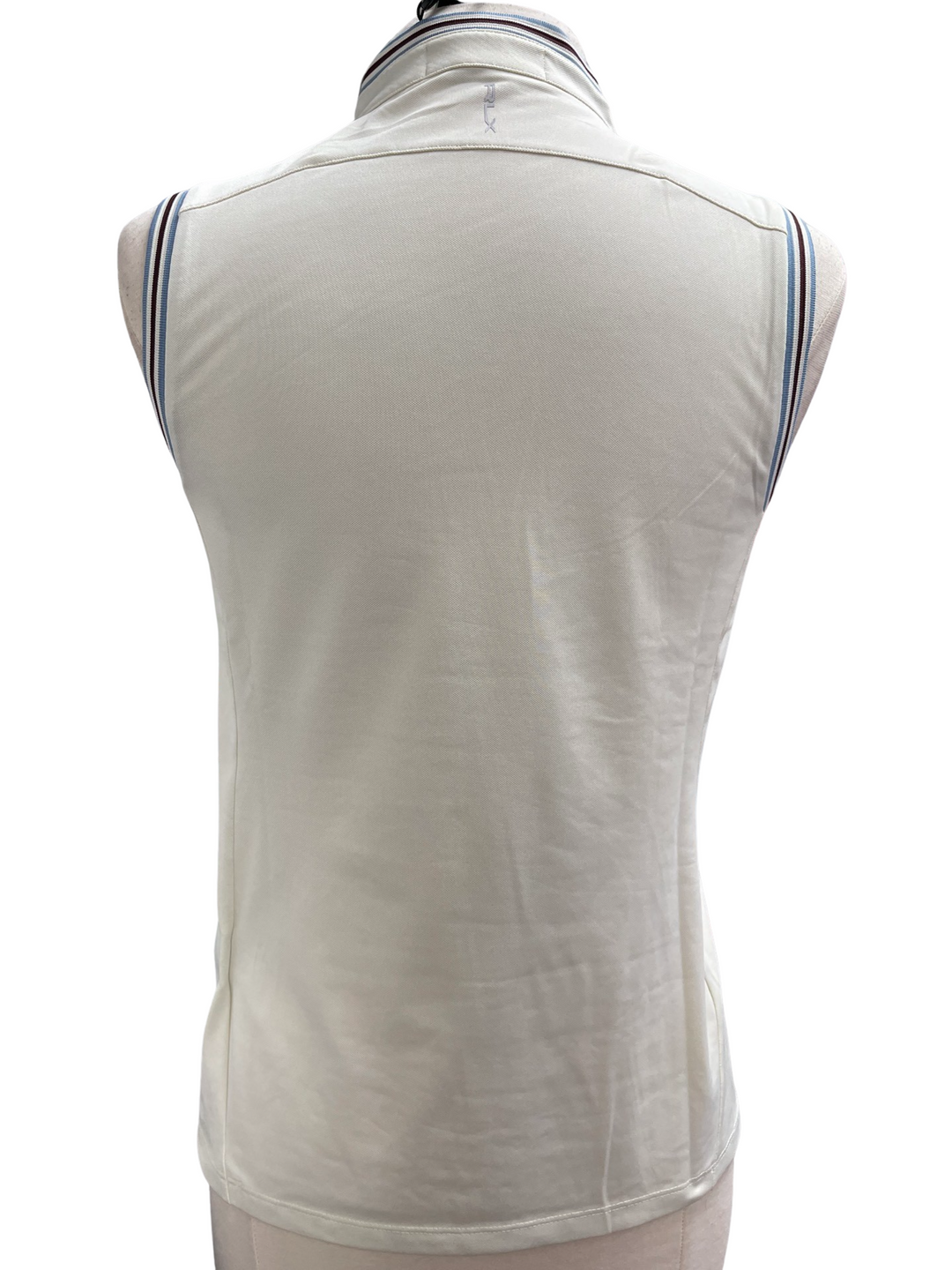 RLX By Ralph Lauren Cream Tailored Fit Piqué Sleeveless Top - Skorzie