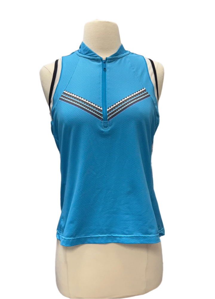 Lucky in Love Sleeveless Polka Dot Top - Blue - Small (FINAL SALE ITEM) - Skorzie