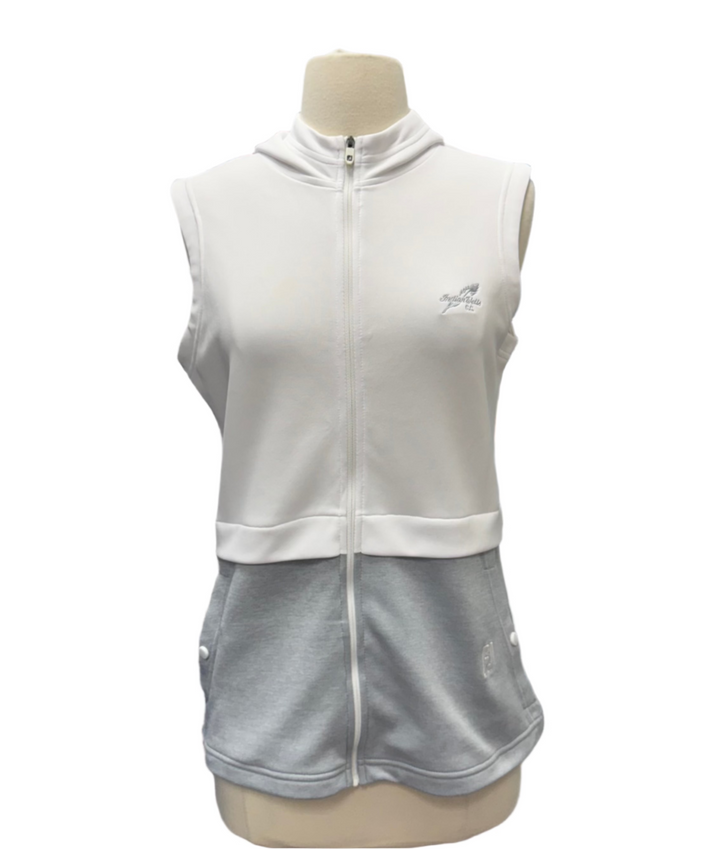 Foot Joy Sleeveless Hoodie - White/Grey - Small - Skorzie
