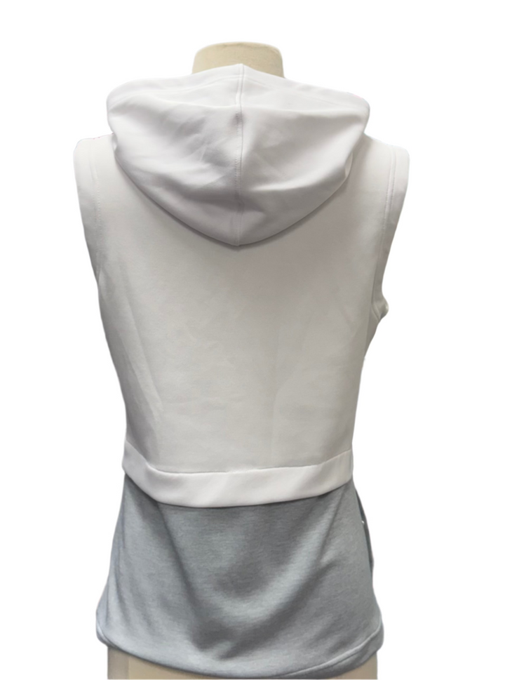 Foot Joy Sleeveless Hoodie - White/Grey - Small - Skorzie