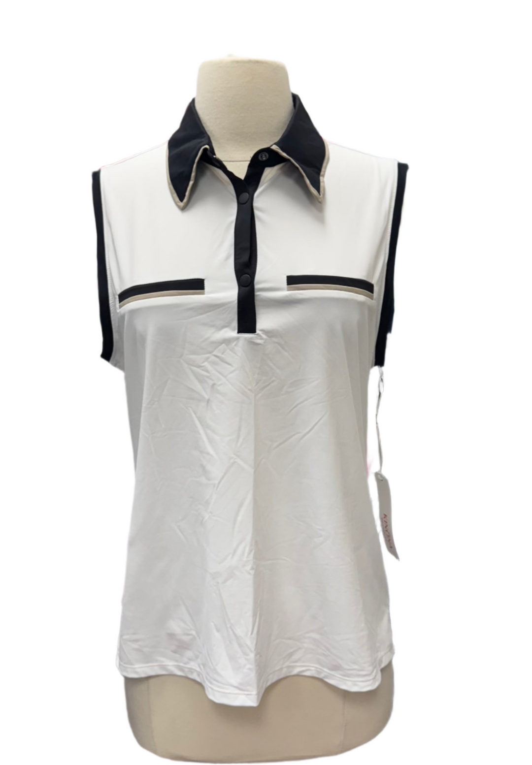 Kinona Sleeveless Polo - White - Small - Skorzie