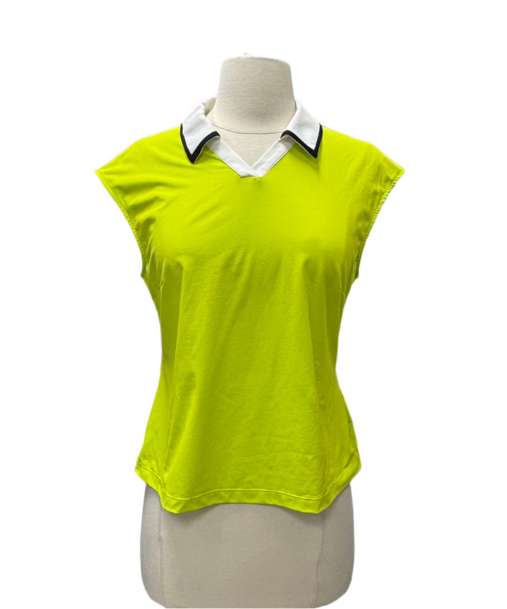 Kinona V-Neck Sleeveless Polo- Green - Small - Skorzie