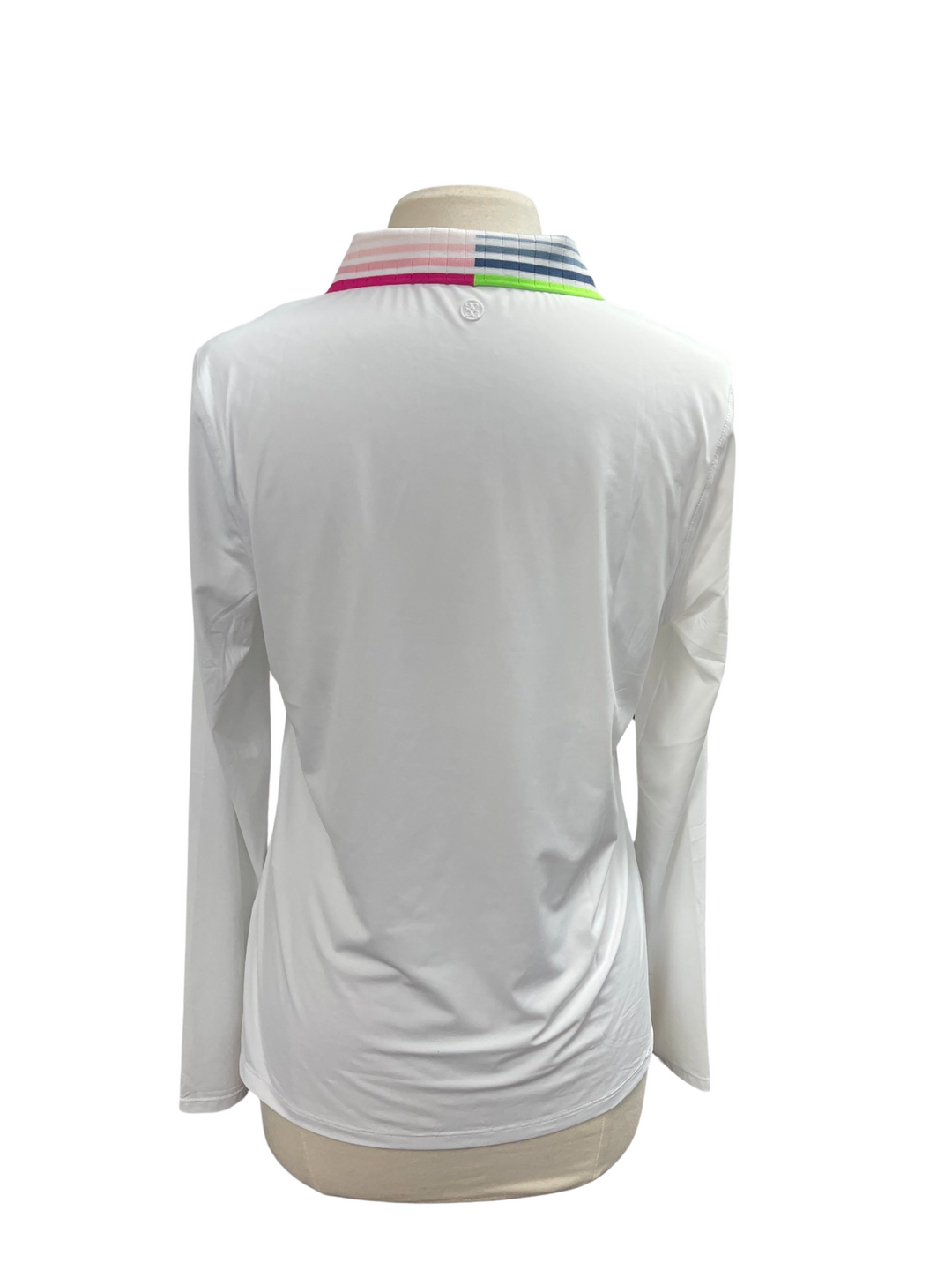 G/FORE Contrast Collar Longsleeve Polo - White - Skorzie