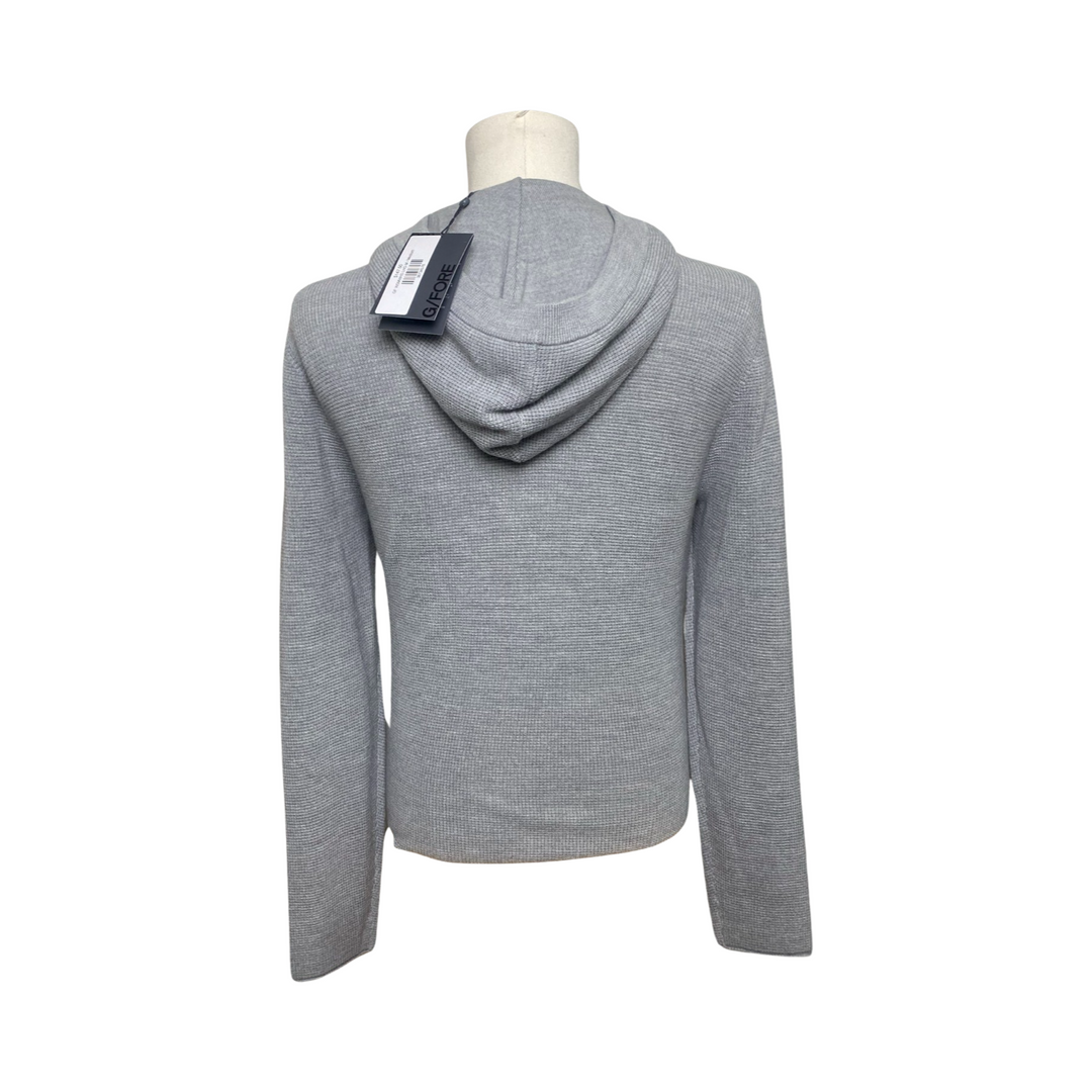 G/FORE MEN'S WAFFLE STITCH MERINO WOOL HOODED SWEATER- MEDIUM