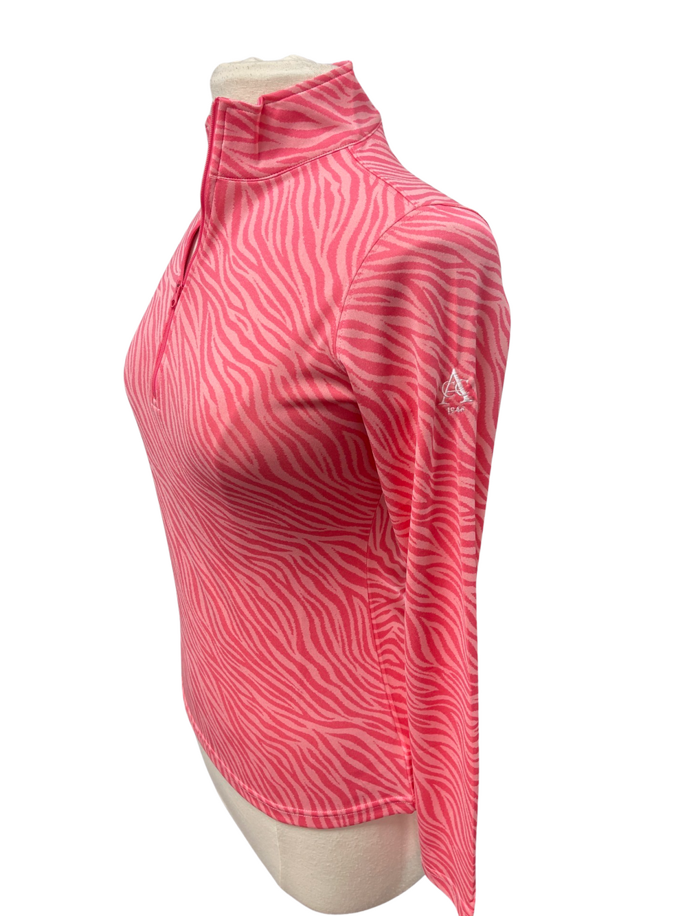 Straight Down Pink Safari 1/4 Zip Long Sleeve - X-Small - Skorzie