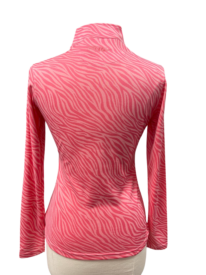 Straight Down Pink Safari 1/4 Zip Long Sleeve - X-Small - Skorzie