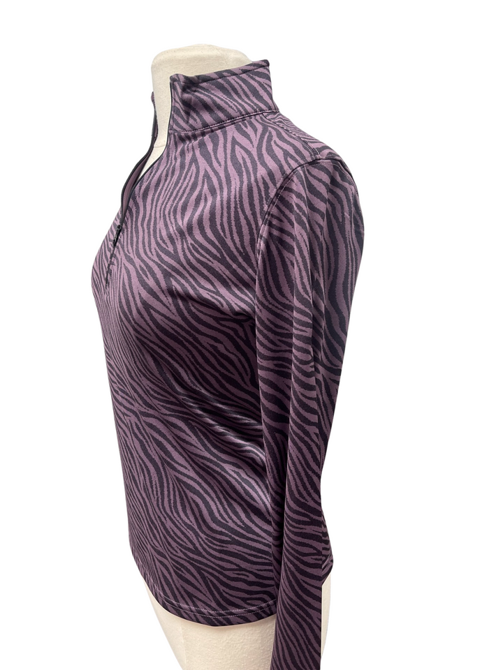 Straight Down Plum Safari 1/4 Zip Long Sleeve - Skorzie