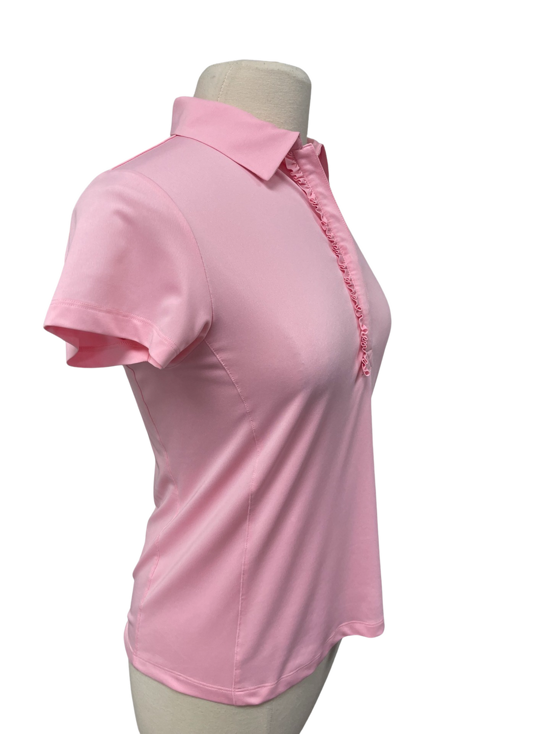 Golftini Light Pink Short Sleeve Ruffle Polo- Medium