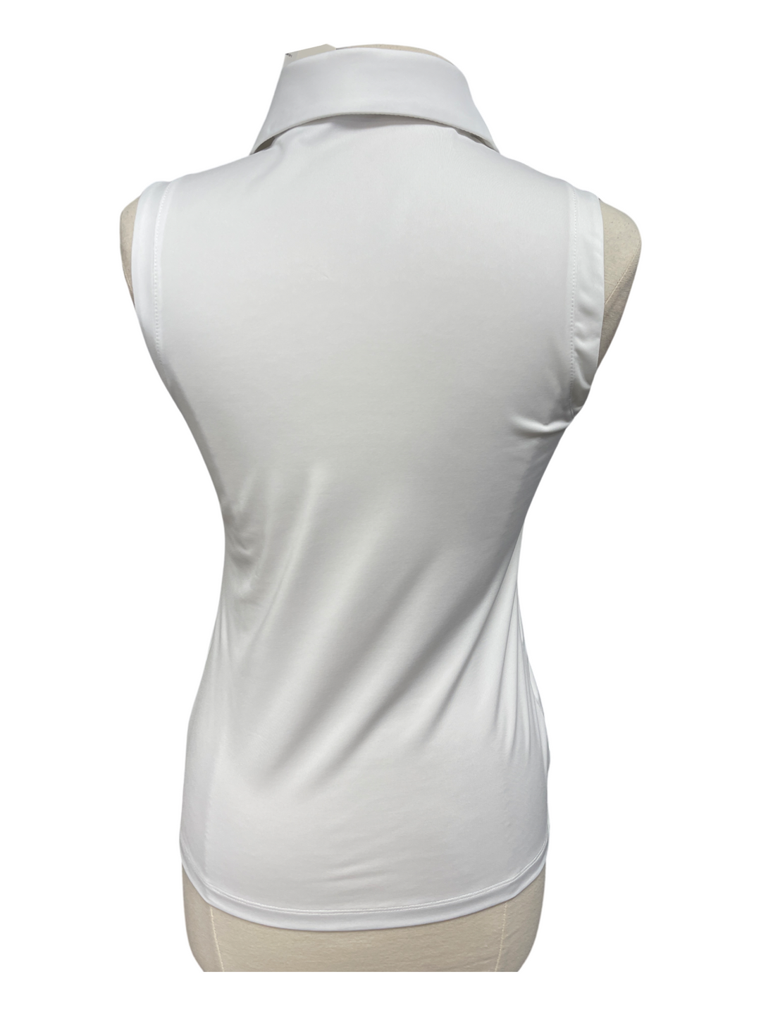 Dunning Golf White Player Jersey Sleeveless Polo- Small