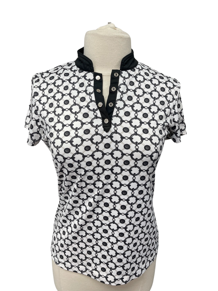 Tail Short Sleeve Black and White Golf Top- Small