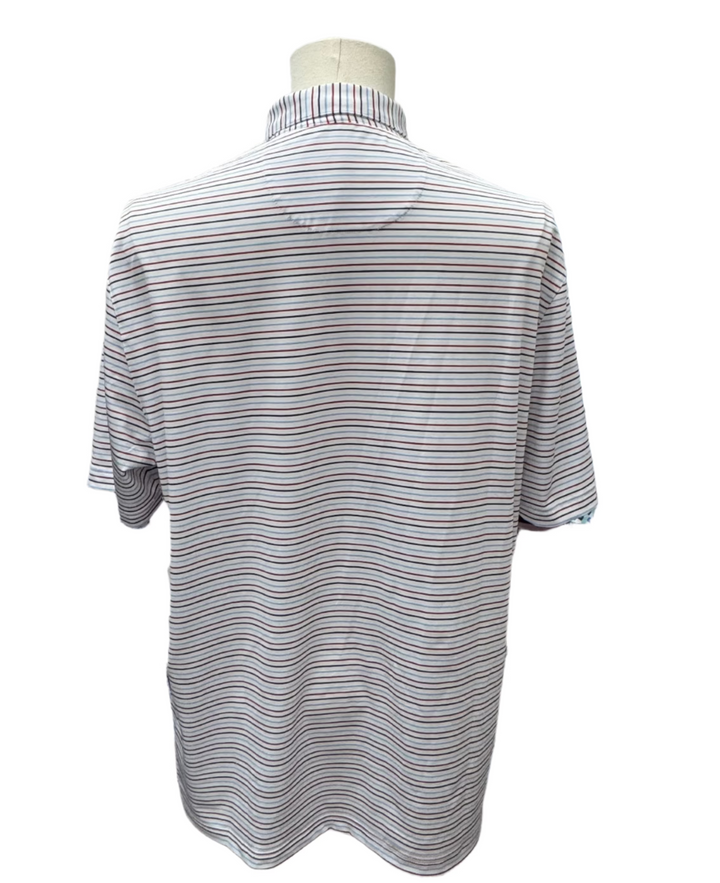 Greg Norman ML75 Stripe Polo - White - Large - Skorzie