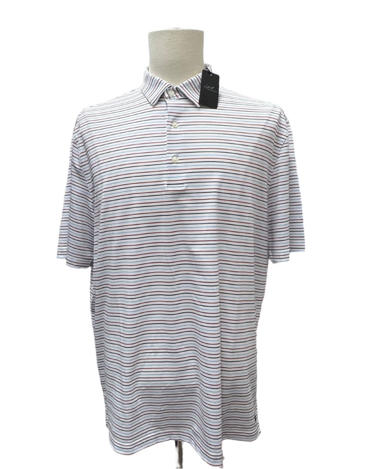 Greg Norman ML75 Stripe Polo - White - Large - Skorzie