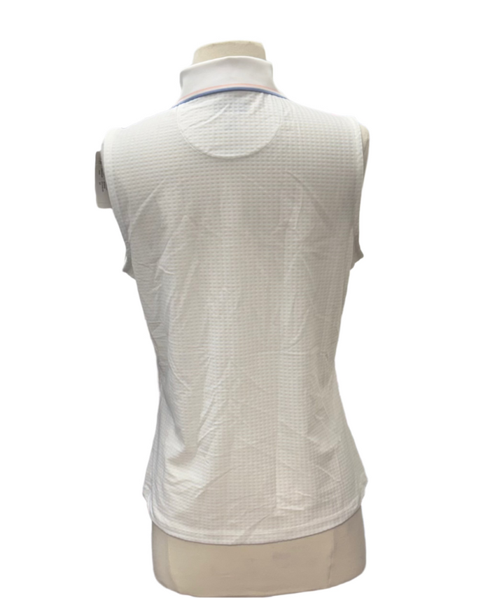 Greg Norman Zip Sleeveless Polo - White - Medium - Skorzie