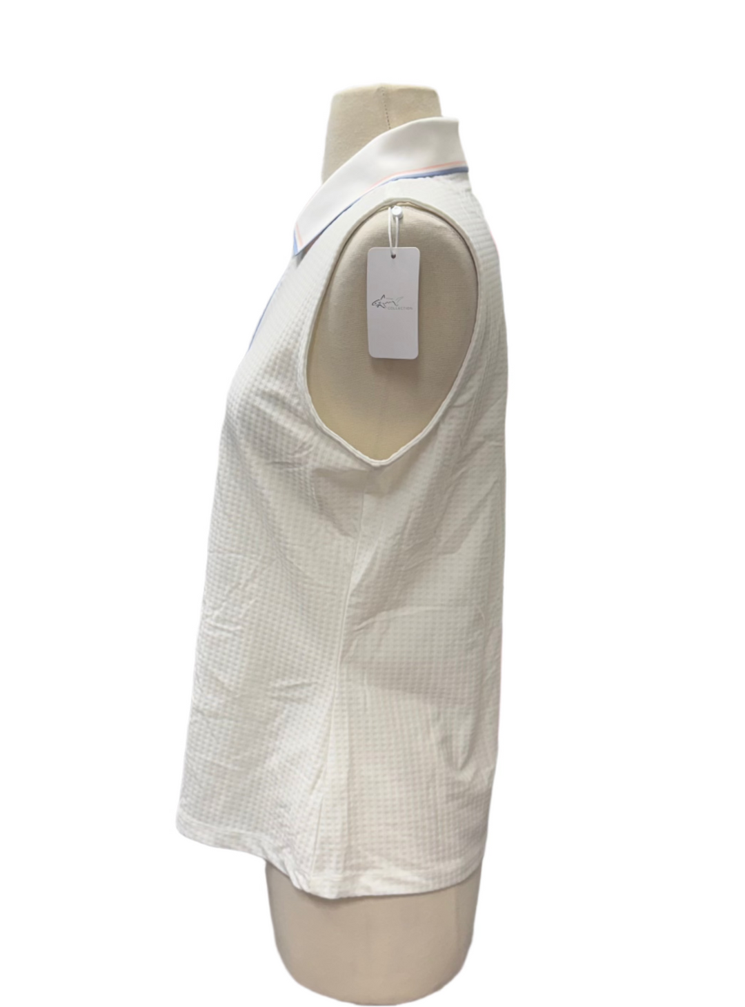 Greg Norman Zip Sleeveless Polo - White - Medium - Skorzie