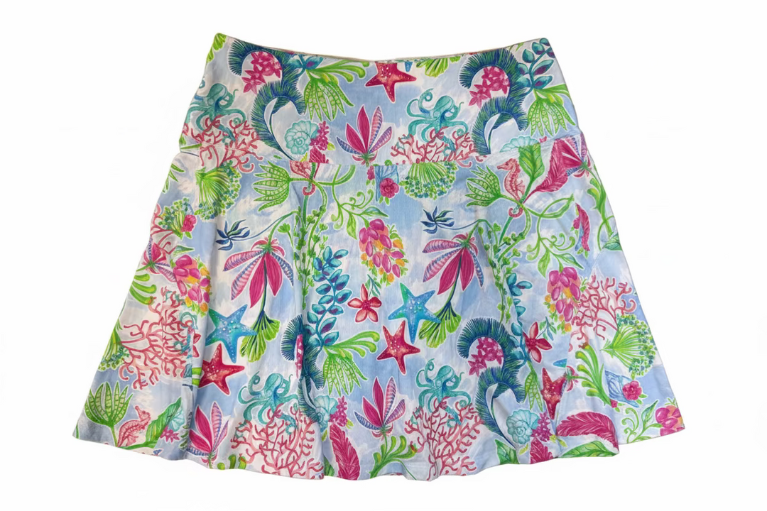 G-Lifestyle A-Line Flare Skort (17") - Light Blue Sea - Skorzie