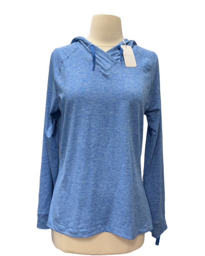 Greg Norman Isabella Hoodie - Aegean Blue Heather - Medium - Skorzie